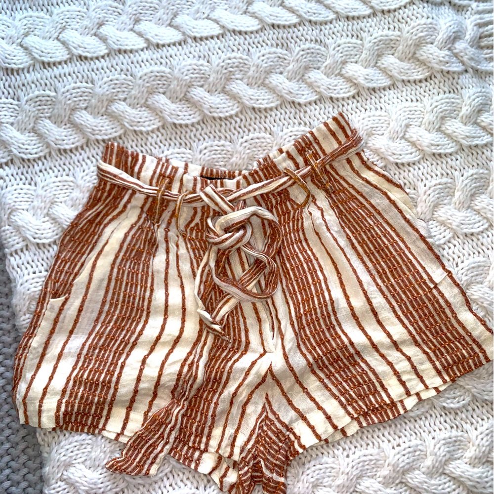 Flowy tie-front shorts